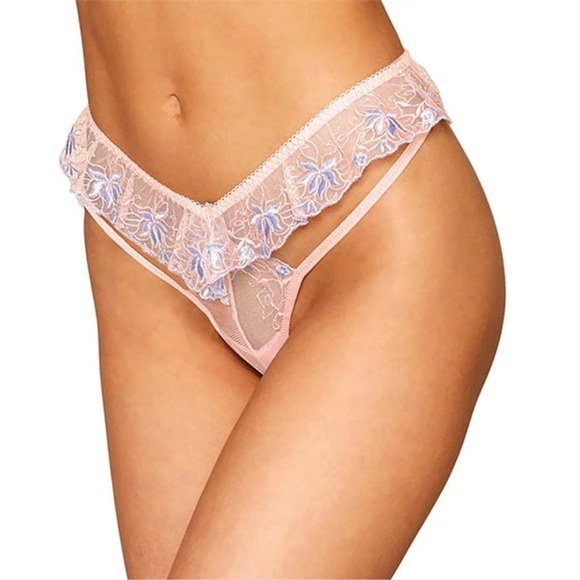Dream Girl- Lace Trim Pink/Lavender G-string - Picture 1 of 4